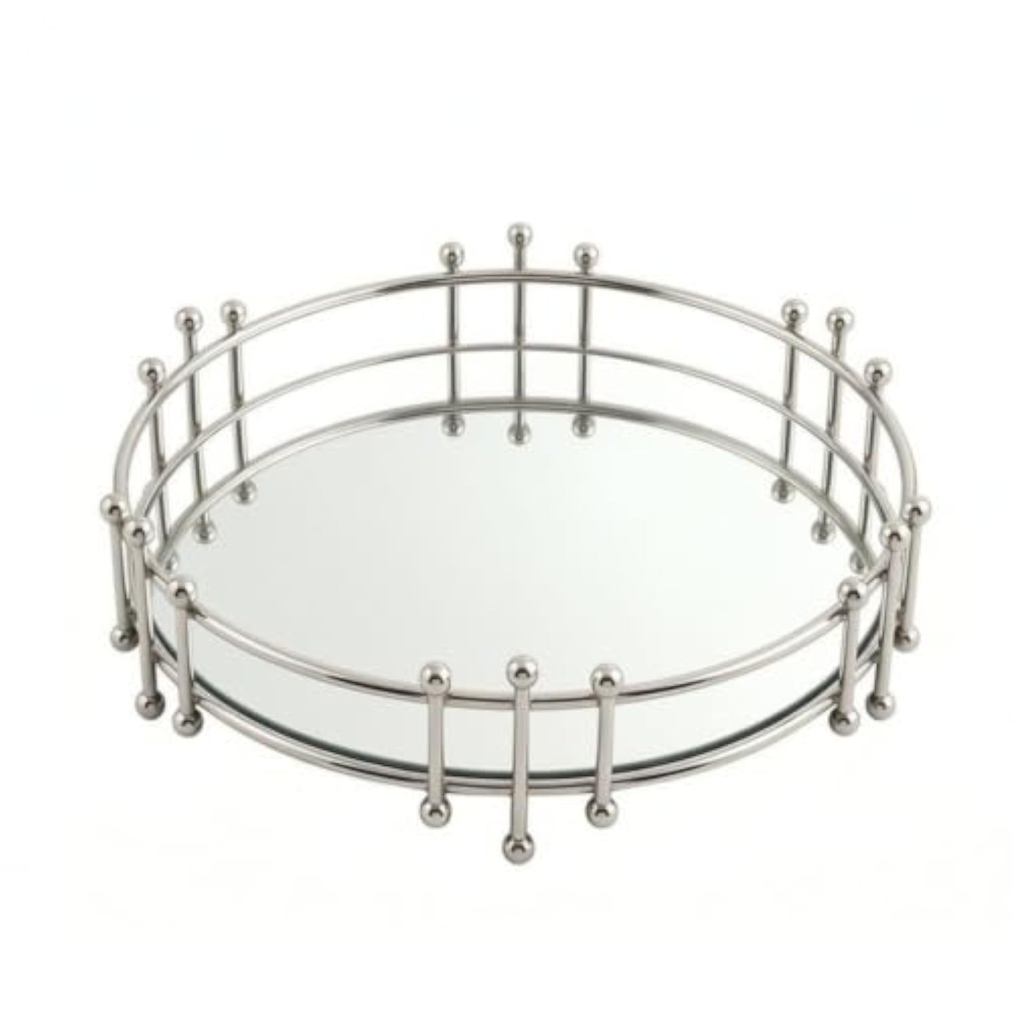 Elegant Mirrored Tray, Polished Vanity Decor